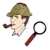 Product photo of Sherlock Holmes Enamel Pin Set, a novelty gift manufactured by The Unemployed Philosophers Guild.