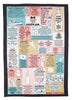 Unfolded bar trivia dish towel