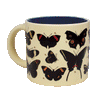 Butterfly mug transforming to color with hot water