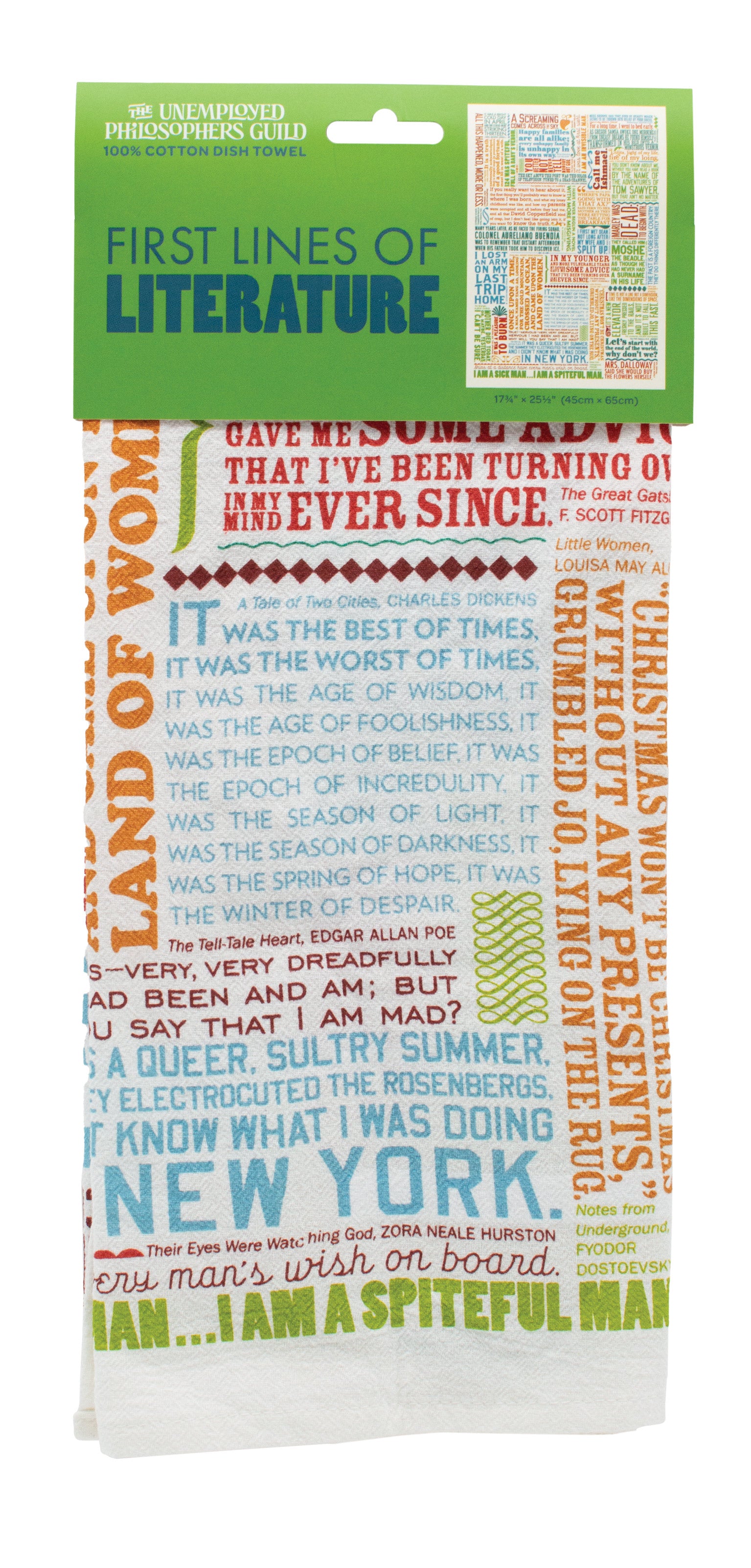 First Line First Lines of Literature Dish Towel – The Unemployed Philosophers Guild