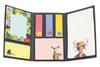 Fully opened trifold booklet for Frida's sticky note booklet