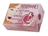 Box of Pomegranate Soap with Persephone design on a white background