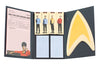 Fully open Star Trek Sticky Notes trifold booklet featuring 8 separate sticky note designs.
