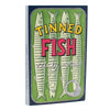 Colorful cover of tinned fish sticky notes featuring illustrated fish in a tin.
