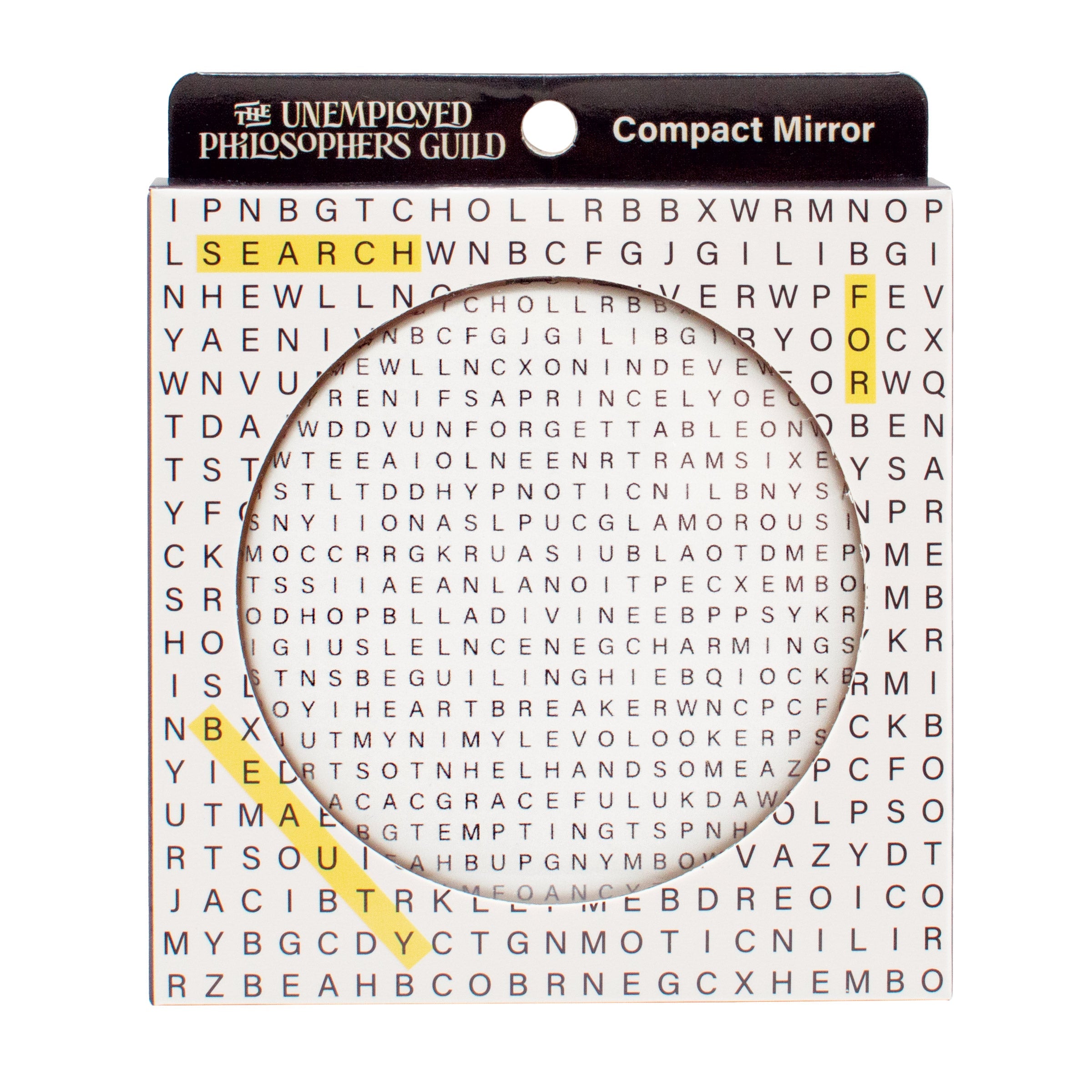 Product photo of Search for Beauty Compact Mirror, a novelty gift manufactured by The Unemployed Philosophers Guild.