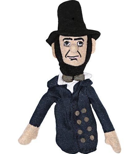 Product photo of Abraham Lincoln Finger Puppet, a novelty gift manufactured by The Unemployed Philosophers Guild.