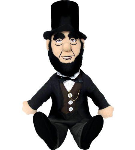 Product photo of Abraham Lincoln Plush Doll, a novelty gift manufactured by The Unemployed Philosophers Guild.