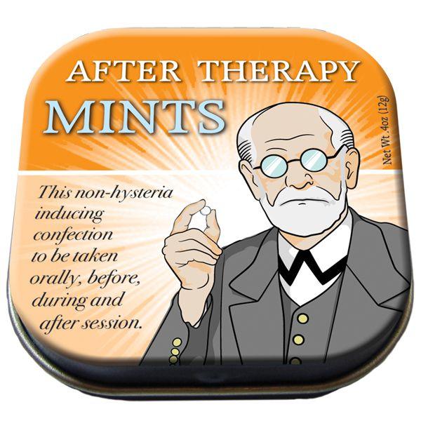 Product photo of After Therapy Mints, a novelty gift manufactured by The Unemployed Philosophers Guild.