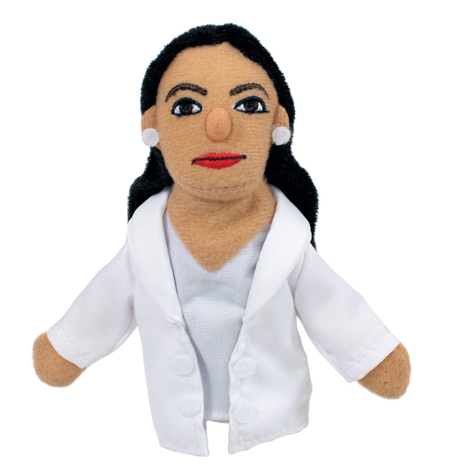 Product photo of Alexandria Ocasio Cortez Finger Puppet, a novelty gift manufactured by The Unemployed Philosophers Guild.