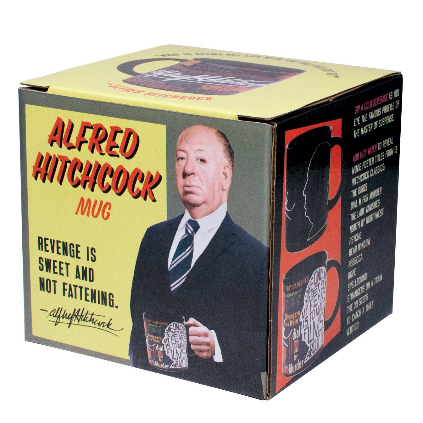 Product photo of Alfred Hitchcock Heat-Changing Mug, a novelty gift manufactured by The Unemployed Philosophers Guild.