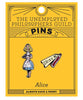 Product photo of Alice in Wonderland Enamel Pin Set, a novelty gift manufactured by The Unemployed Philosophers Guild.