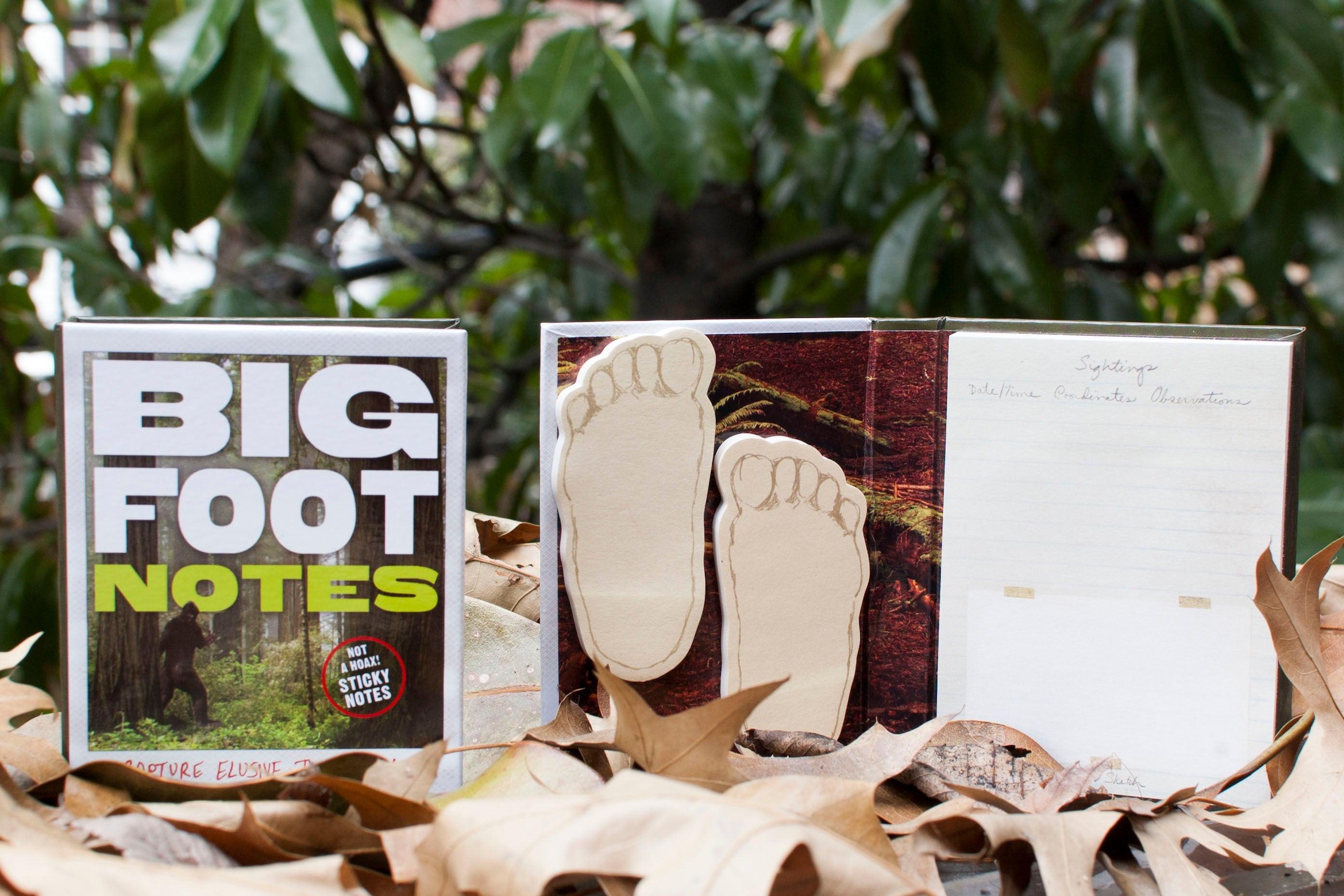 Product photo of Bigfoot Notes Sticky Notes, a novelty gift manufactured by The Unemployed Philosophers Guild.