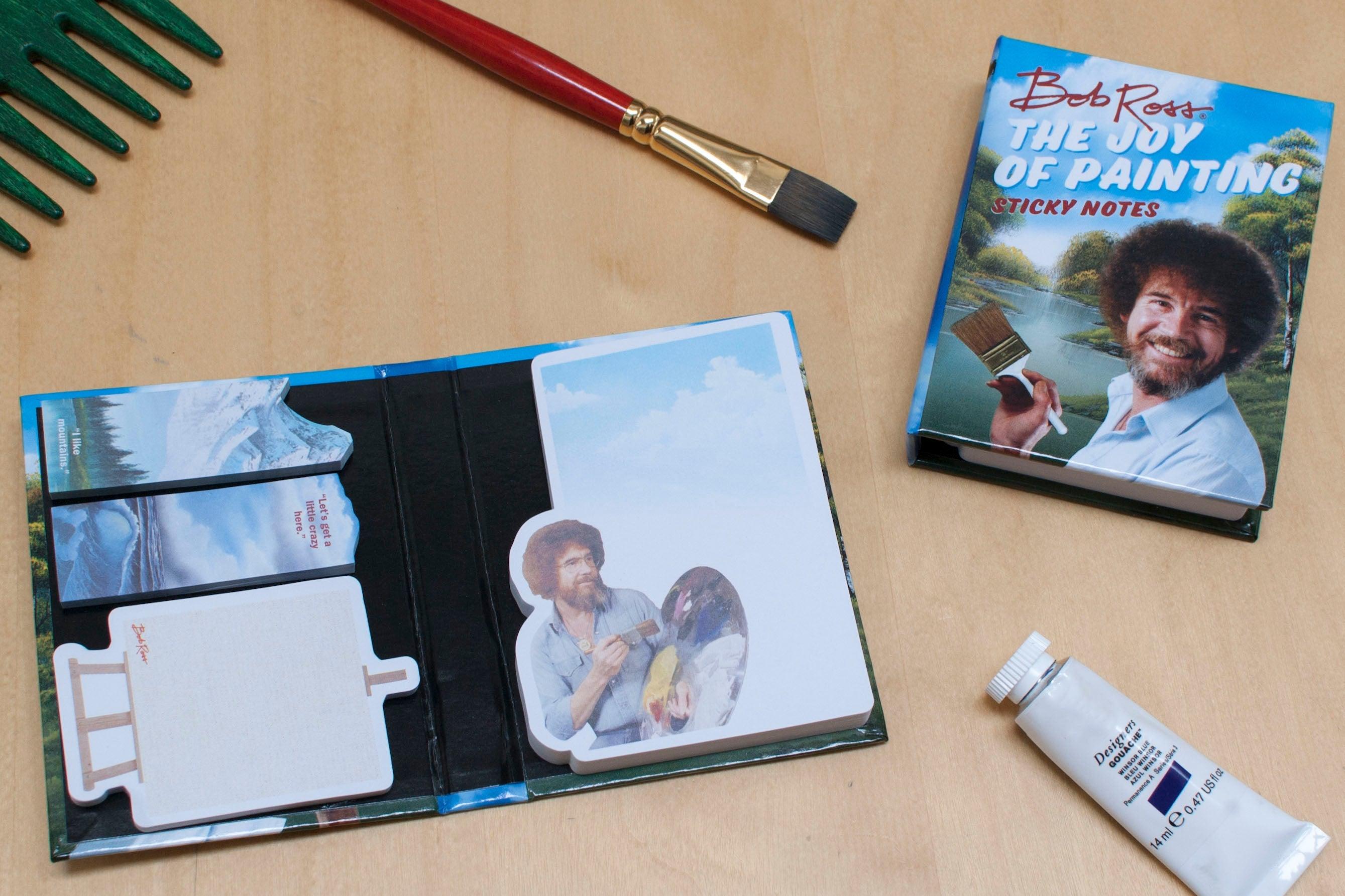 Product photo of Bob Ross Sticky Notes, a novelty gift manufactured by The Unemployed Philosophers Guild.