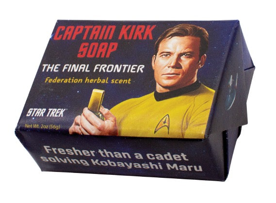Product photo of Captain Kirk Boldy Go Soap, a novelty gift manufactured by The Unemployed Philosophers Guild.