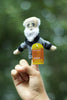 Product photo of Charles Darwin Finger Puppet, a novelty gift manufactured by The Unemployed Philosophers Guild.