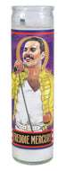Product photo of Freddie Mercury Secular Saint Candle, a novelty gift manufactured by The Unemployed Philosophers Guild.