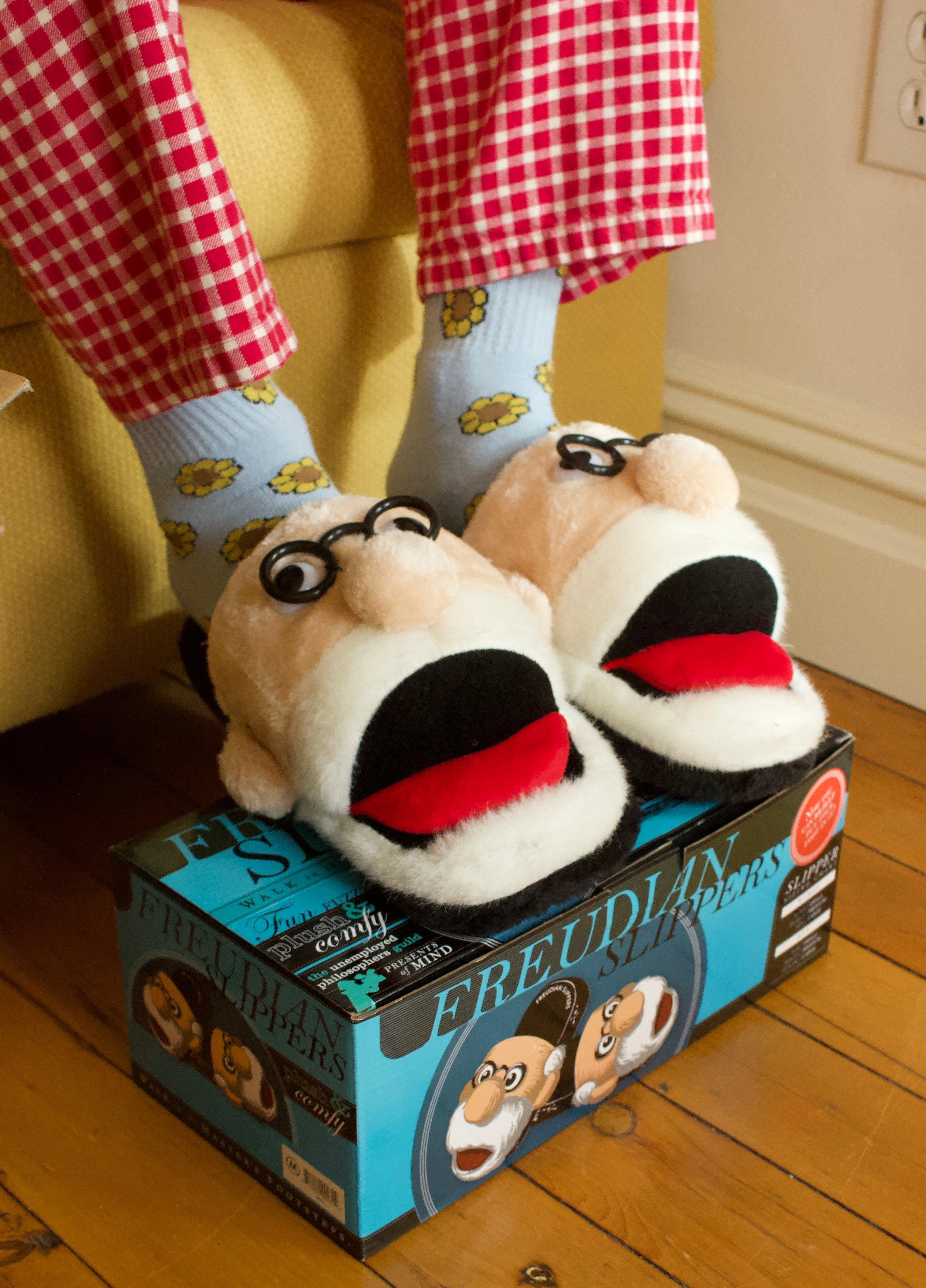 Product photo of Freudian Slippers, a novelty gift manufactured by The Unemployed Philosophers Guild.