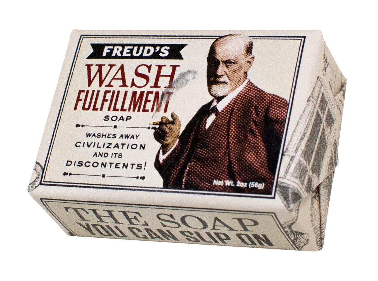 Product photo of Freud's Wash Fulfillment Soap, a novelty gift manufactured by The Unemployed Philosophers Guild.