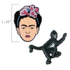 Product photo of Frida Kahlo Enamel Pin Set, a novelty gift manufactured by The Unemployed Philosophers Guild.