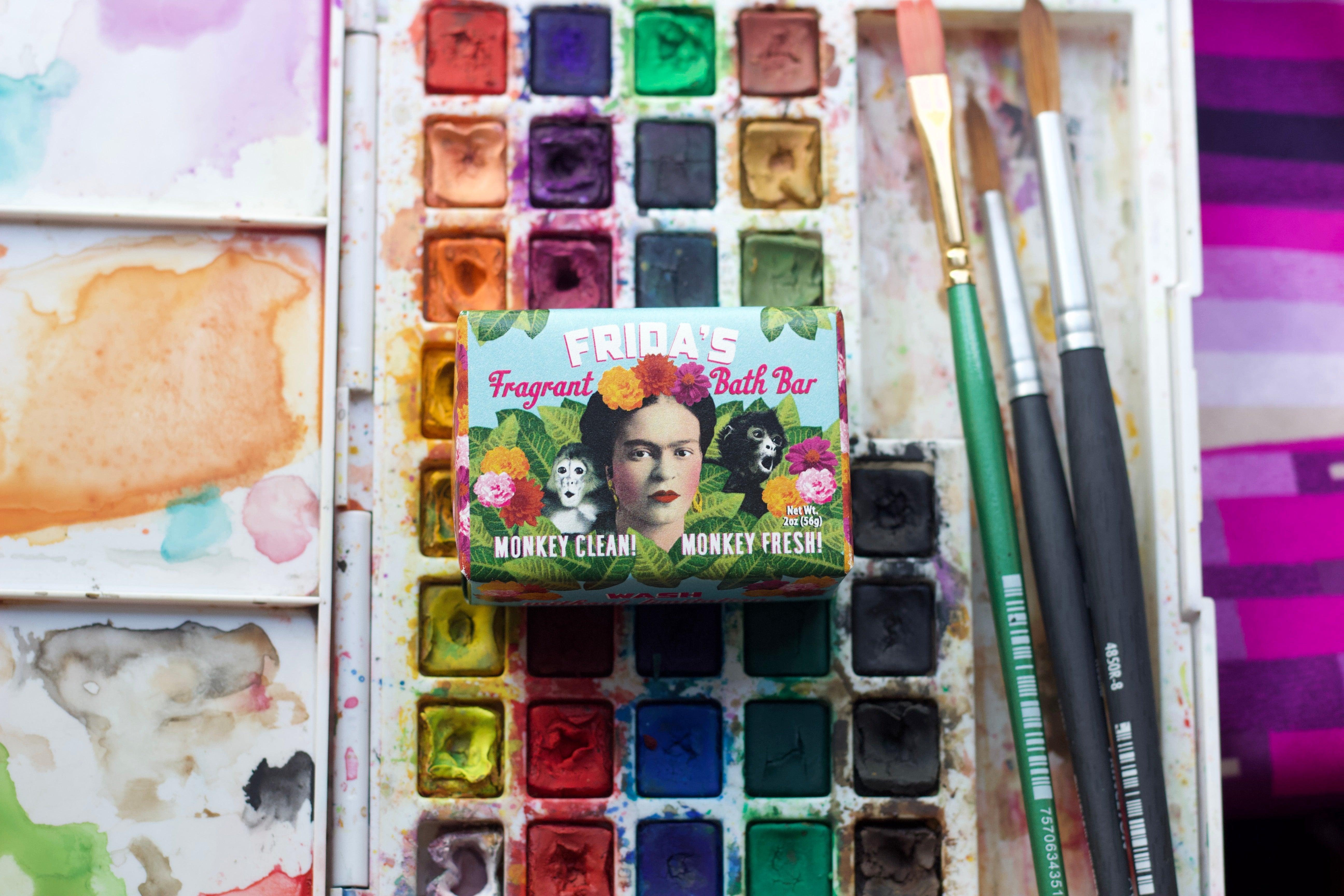 Product photo of Frida Kahlo Soap, a novelty gift manufactured by The Unemployed Philosophers Guild.