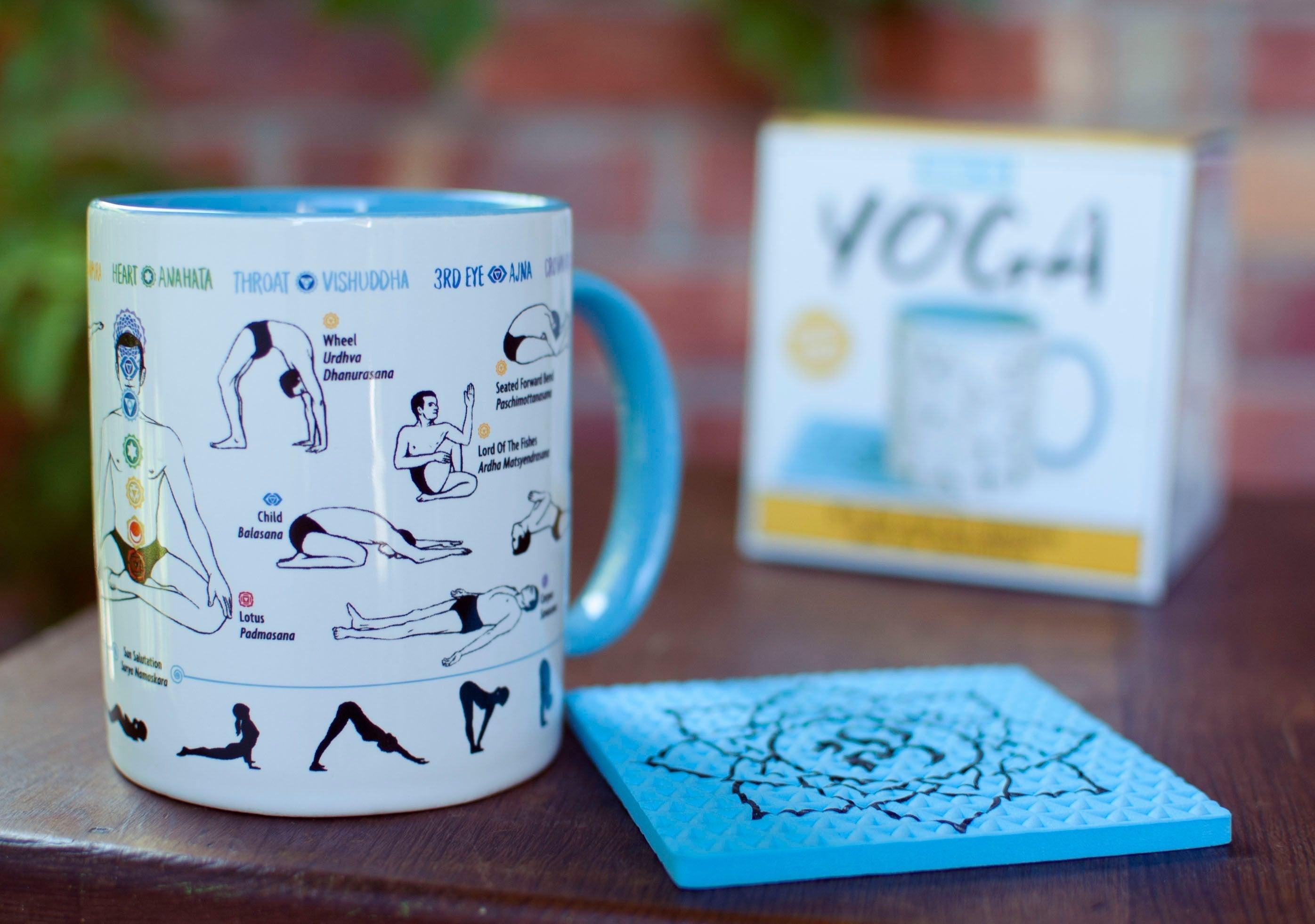 Product photo of How To Do Yoga Mug, a novelty gift manufactured by The Unemployed Philosophers Guild.
