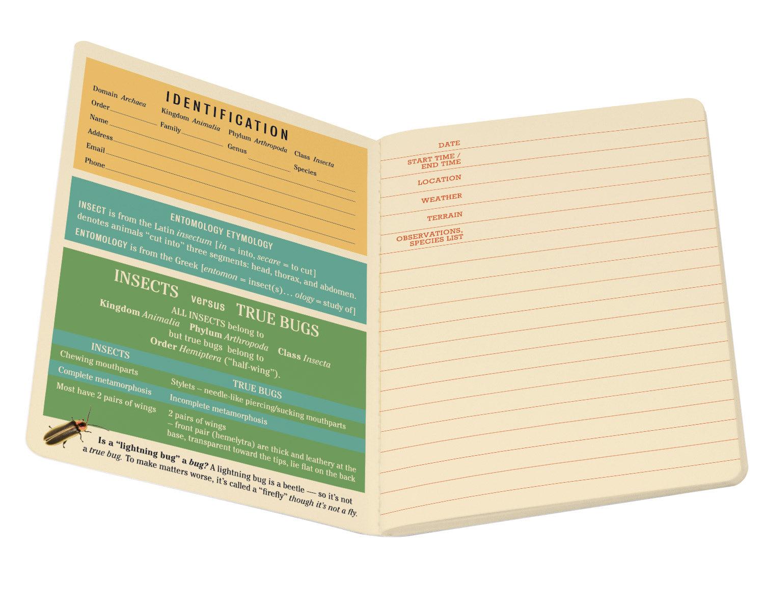 Product photo of Insect (Entomology) Notebook, a novelty gift manufactured by The Unemployed Philosophers Guild.
