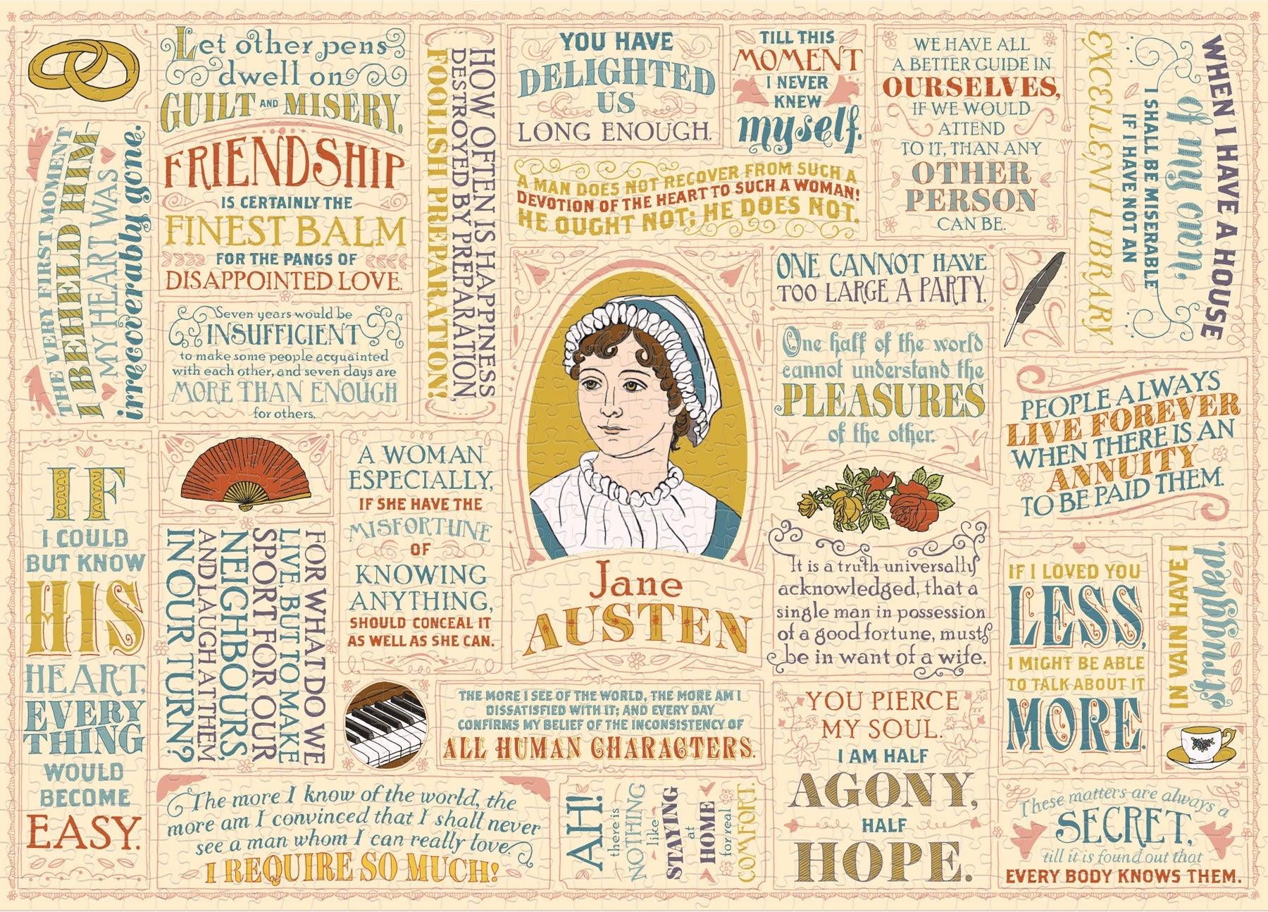 Product photo of Jane Austen Jigsaw Puzzle, a novelty gift manufactured by The Unemployed Philosophers Guild.