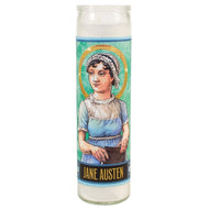 Product photo of Jane Austen Secular Saint Candle, a novelty gift manufactured by The Unemployed Philosophers Guild.