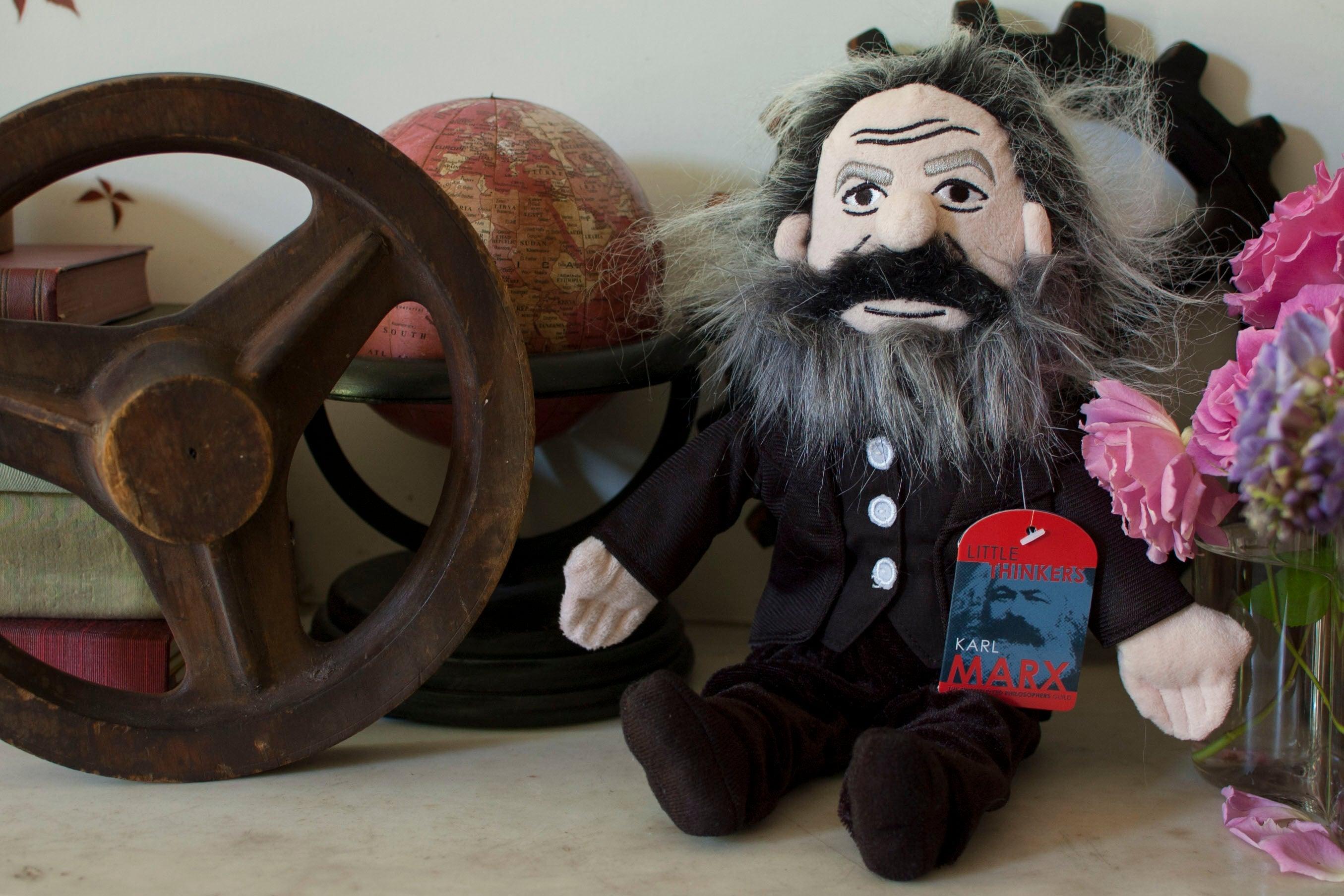 Product photo of Karl Marx Plush Doll, a novelty gift manufactured by The Unemployed Philosophers Guild.
