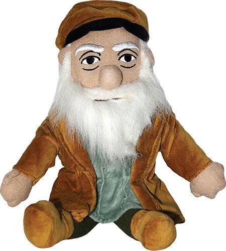 Product photo of Leonardo da Vinci Plush Doll, a novelty gift manufactured by The Unemployed Philosophers Guild.