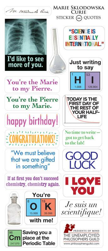 Product photo of Marie Curie Greeting Card, a novelty gift manufactured by The Unemployed Philosophers Guild.