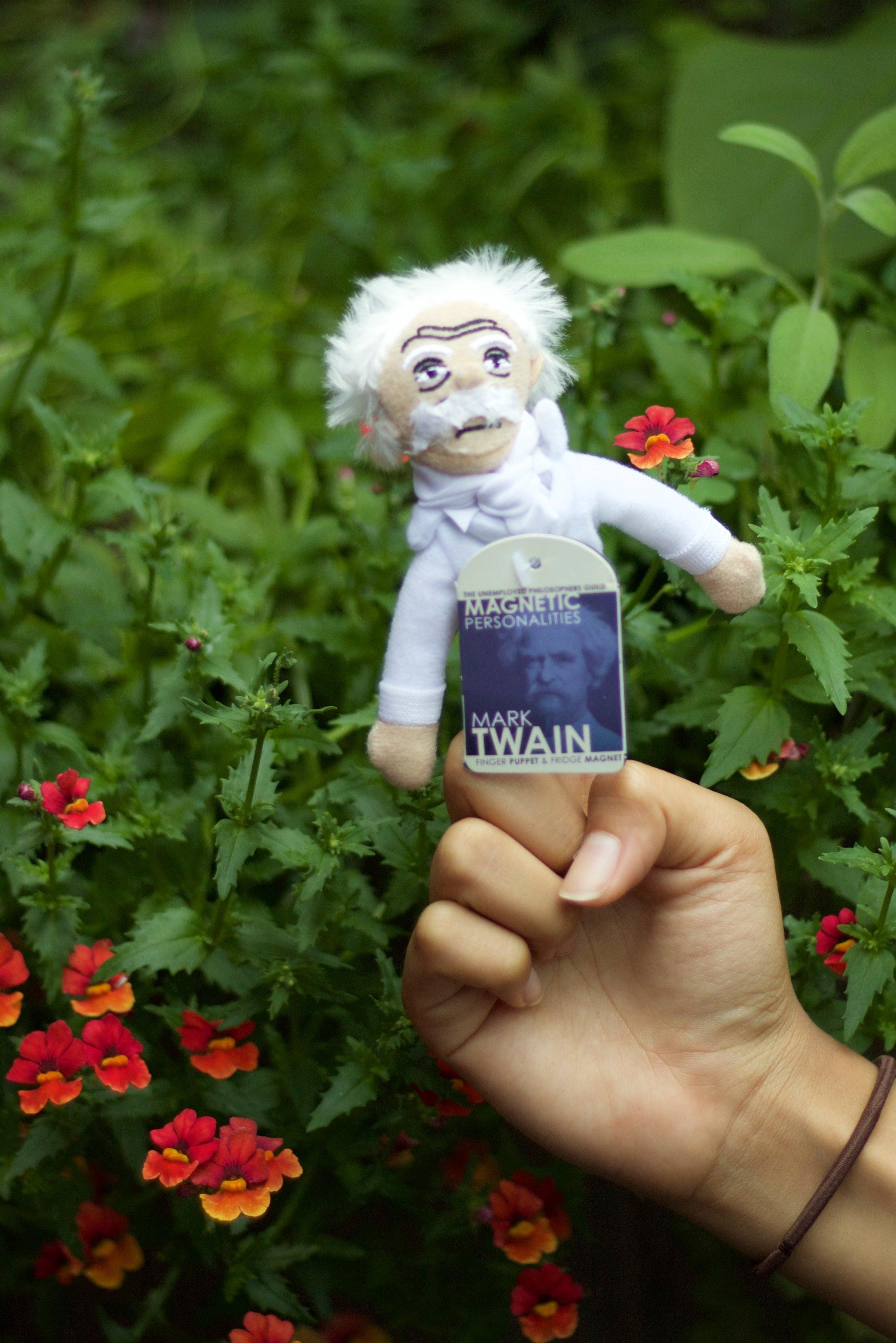 Product photo of Mark Twain Finger Puppet, a novelty gift manufactured by The Unemployed Philosophers Guild.