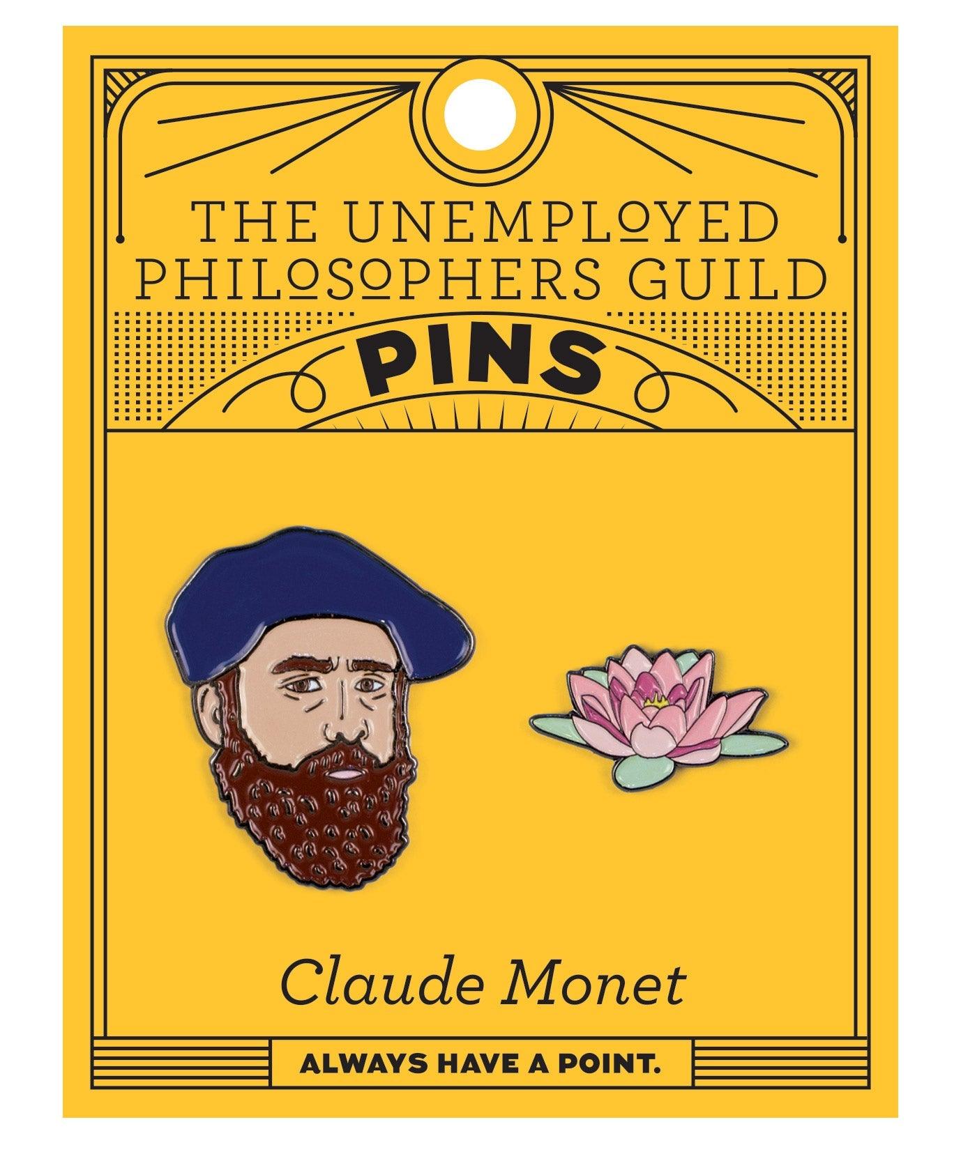 Product photo of Monet & Water Lily Enamel Pin Set, a novelty gift manufactured by The Unemployed Philosophers Guild.