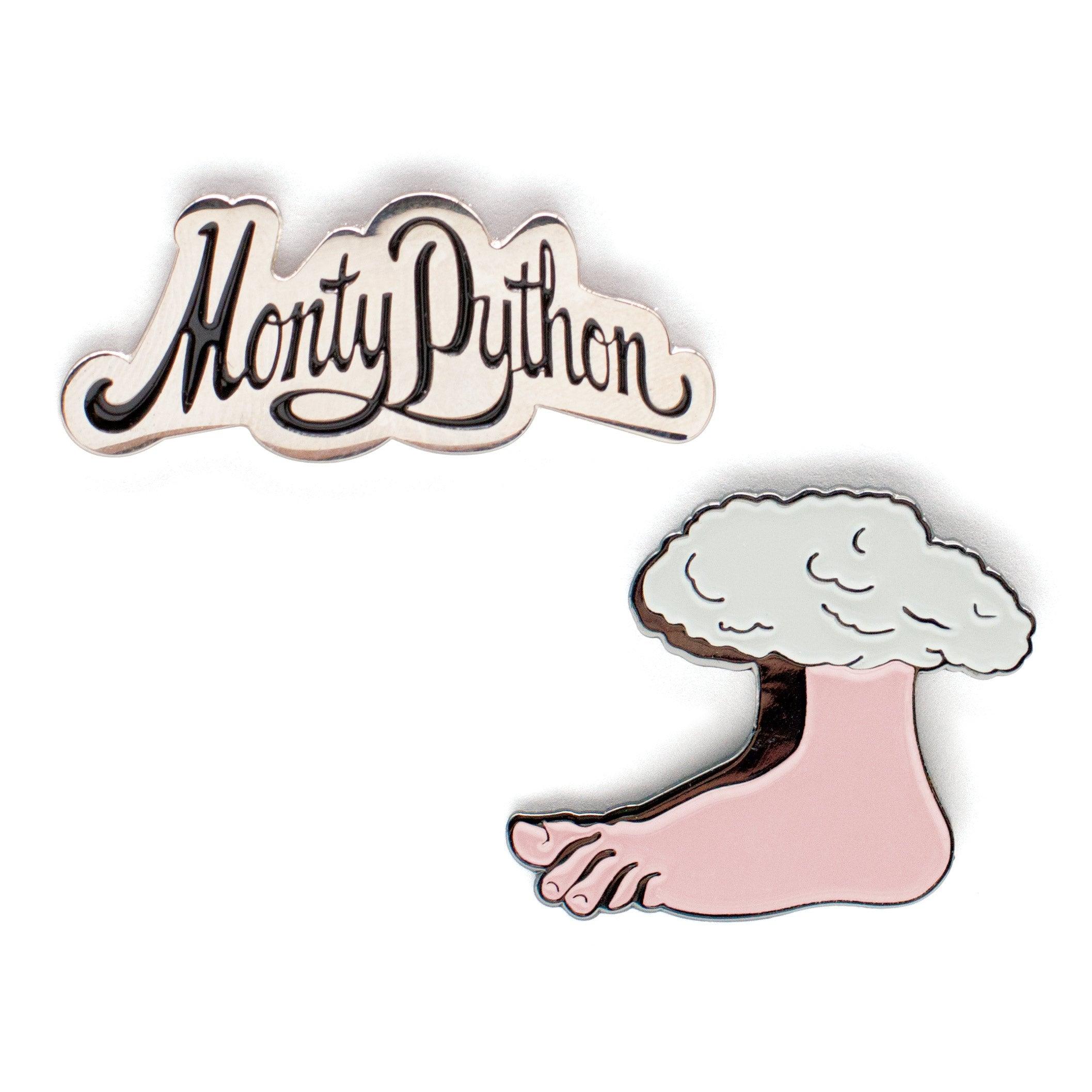 Product photo of Monty Python Logo Enamel Pin Set, a novelty gift manufactured by The Unemployed Philosophers Guild.