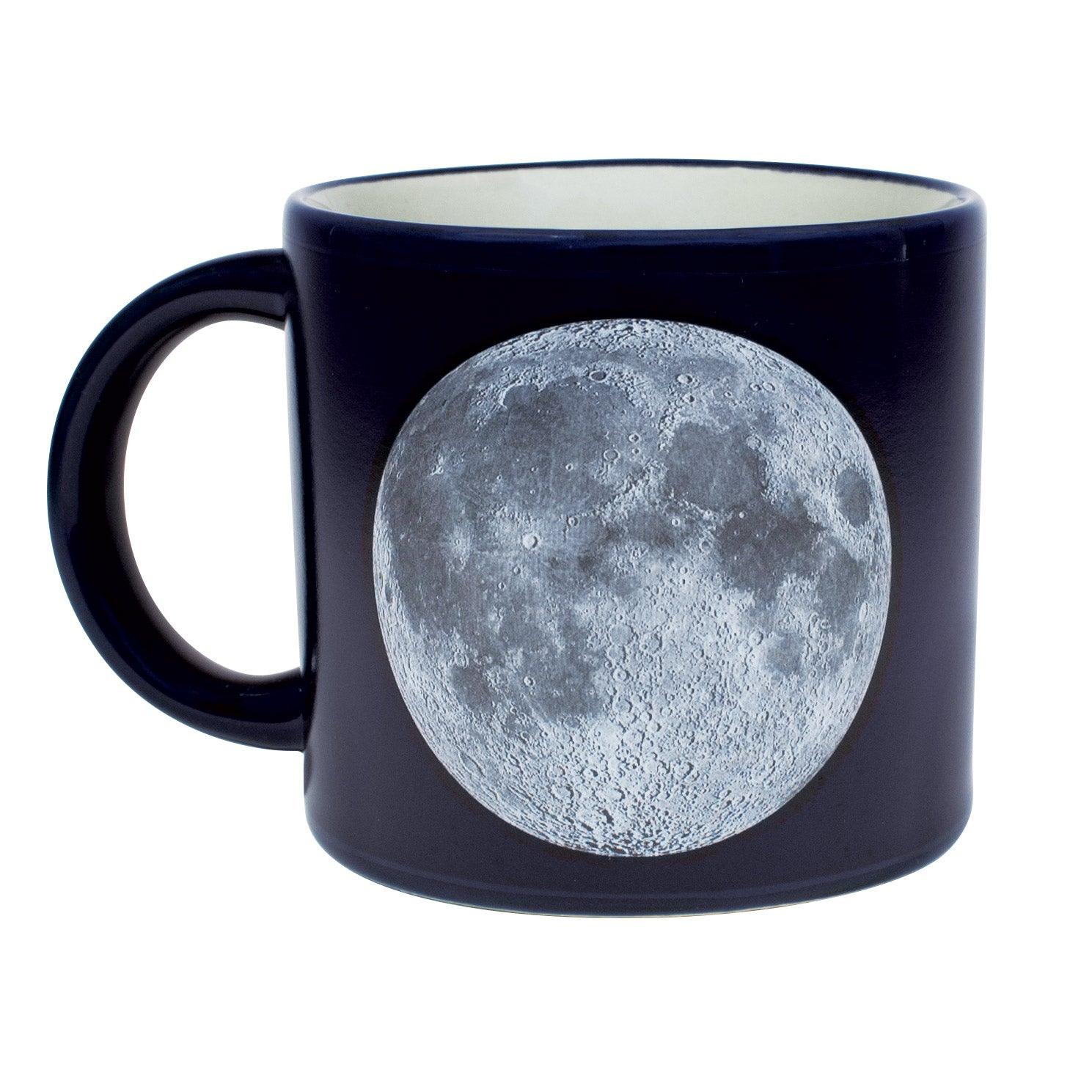 Product photo of Moon Heat-Changing Mug, a novelty gift manufactured by The Unemployed Philosophers Guild.