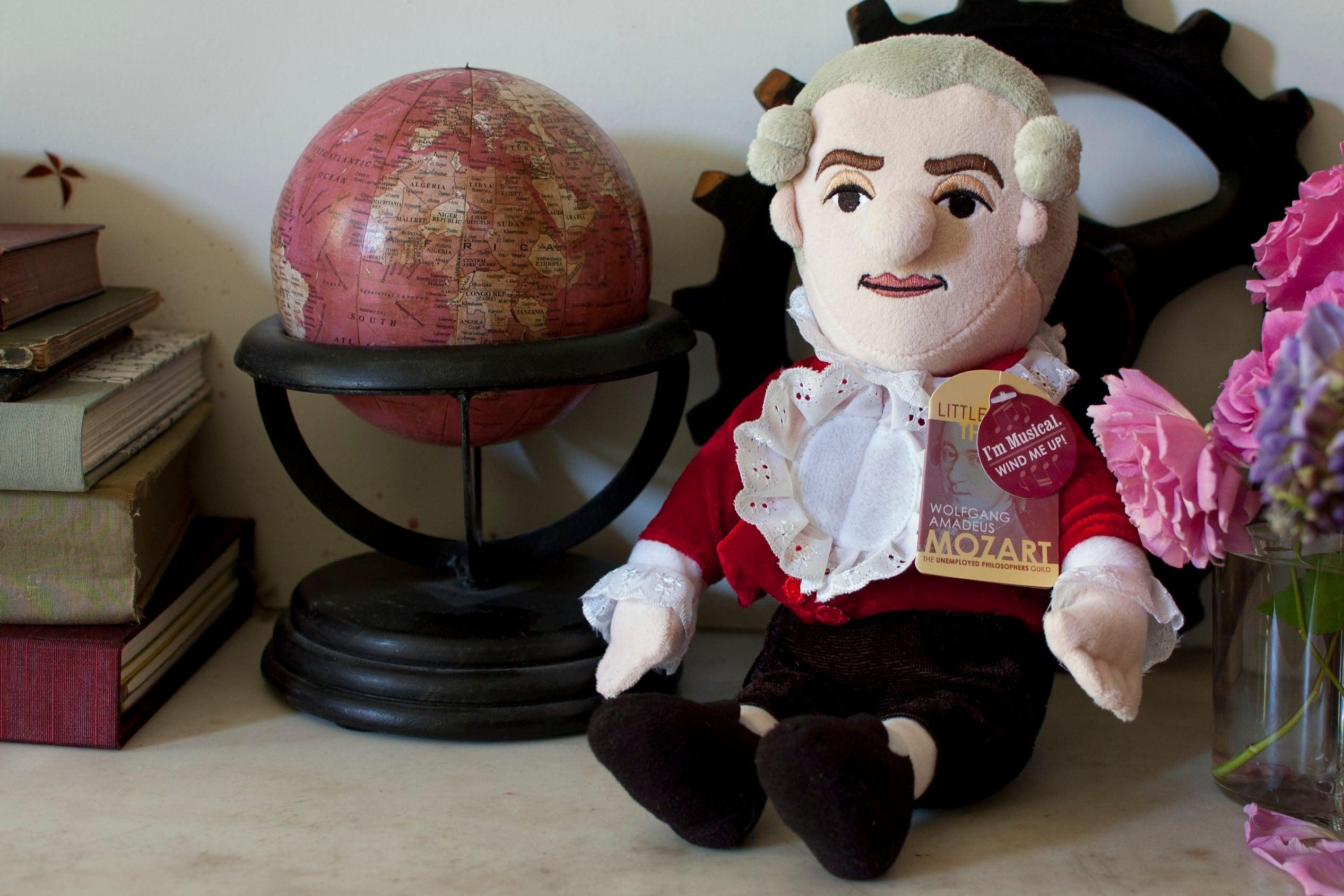 Product photo of Mozart Plush Doll, a novelty gift manufactured by The Unemployed Philosophers Guild.