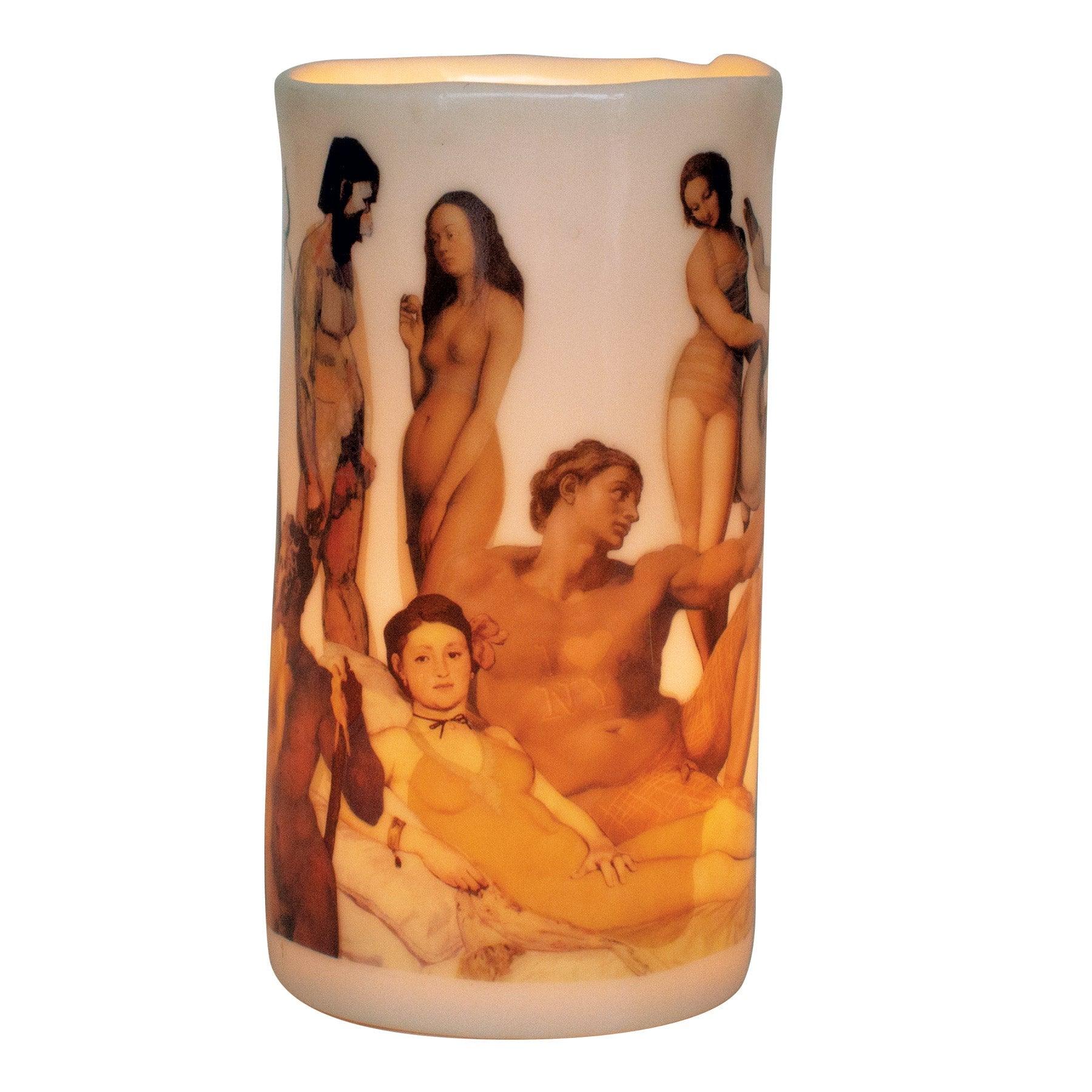 Product photo of Nudes of Art Transforming Tealight Holder, a novelty gift manufactured by The Unemployed Philosophers Guild.