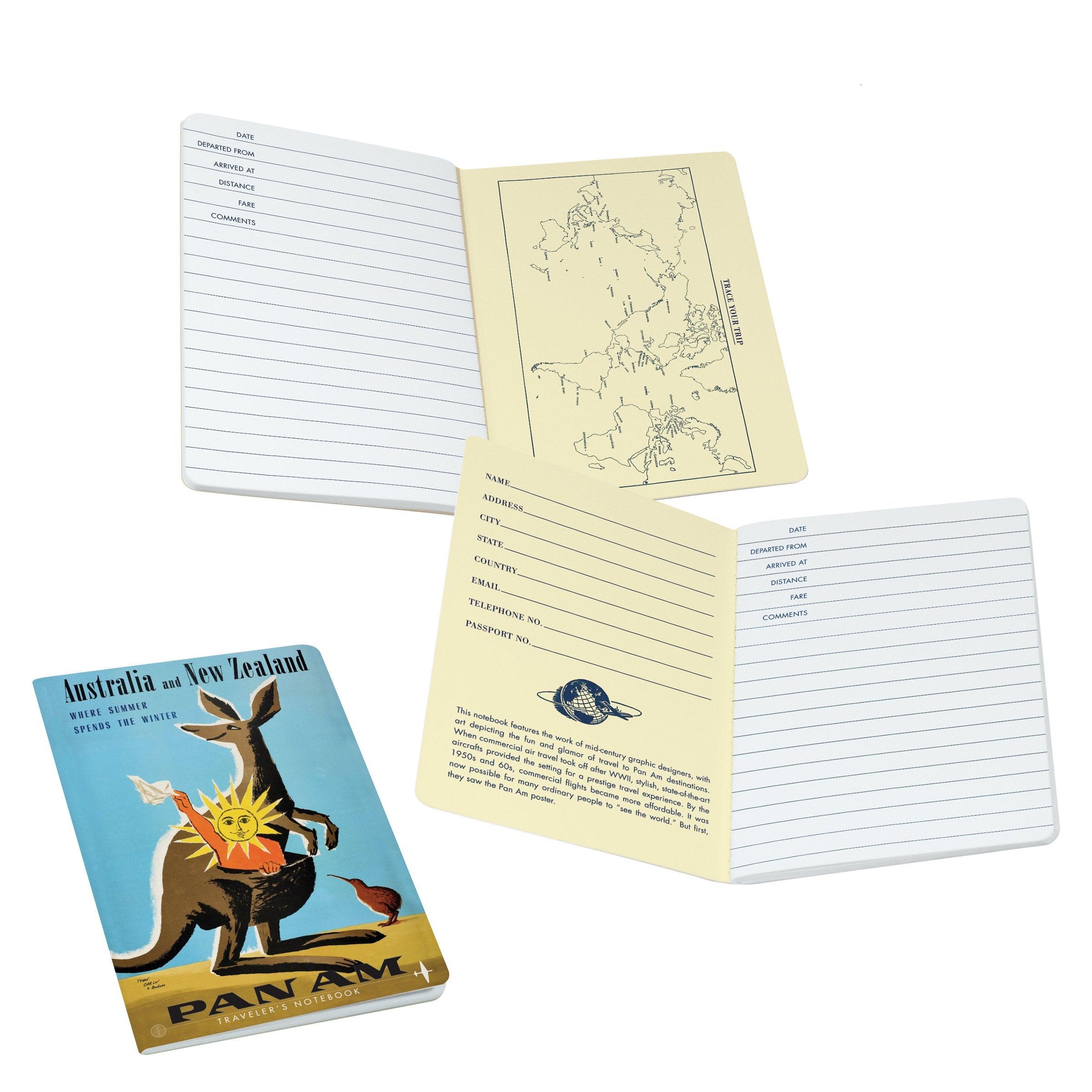 Product photo of Pan Am Australia / New Zealand Notebook, a novelty gift manufactured by The Unemployed Philosophers Guild.