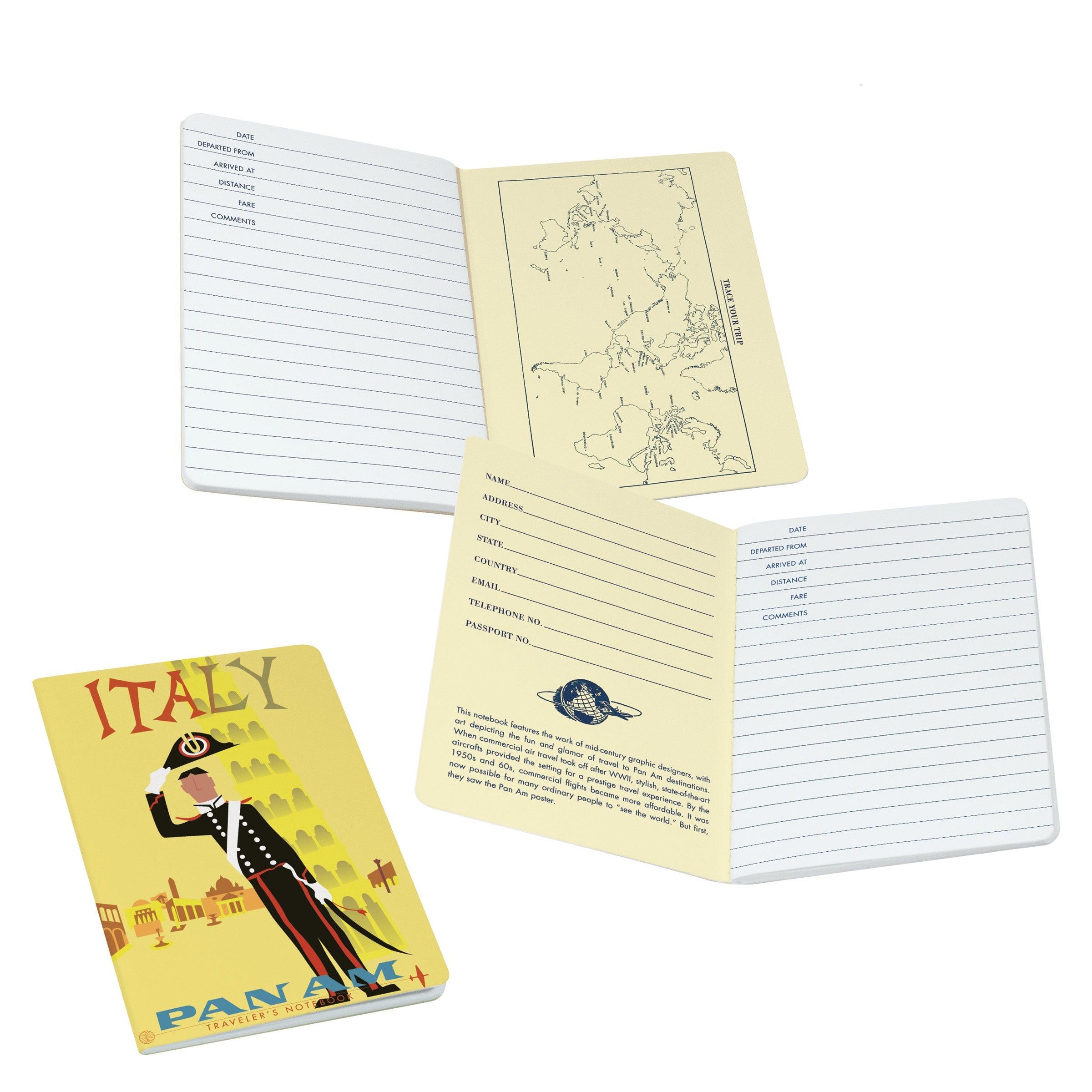 Product photo of Pan Am Italy Notebook, a novelty gift manufactured by The Unemployed Philosophers Guild.