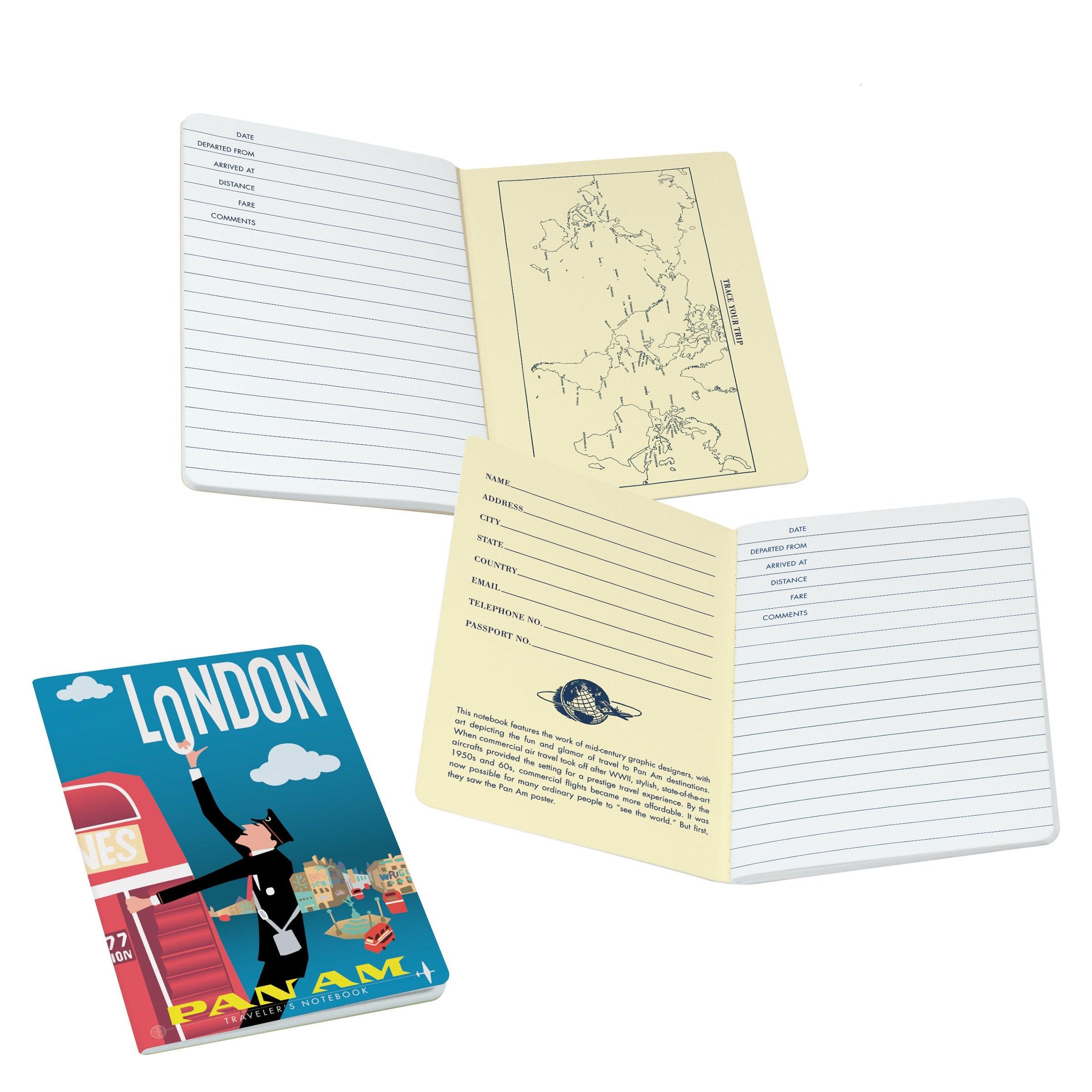 Product photo of Pan Am London Notebook, a novelty gift manufactured by The Unemployed Philosophers Guild.