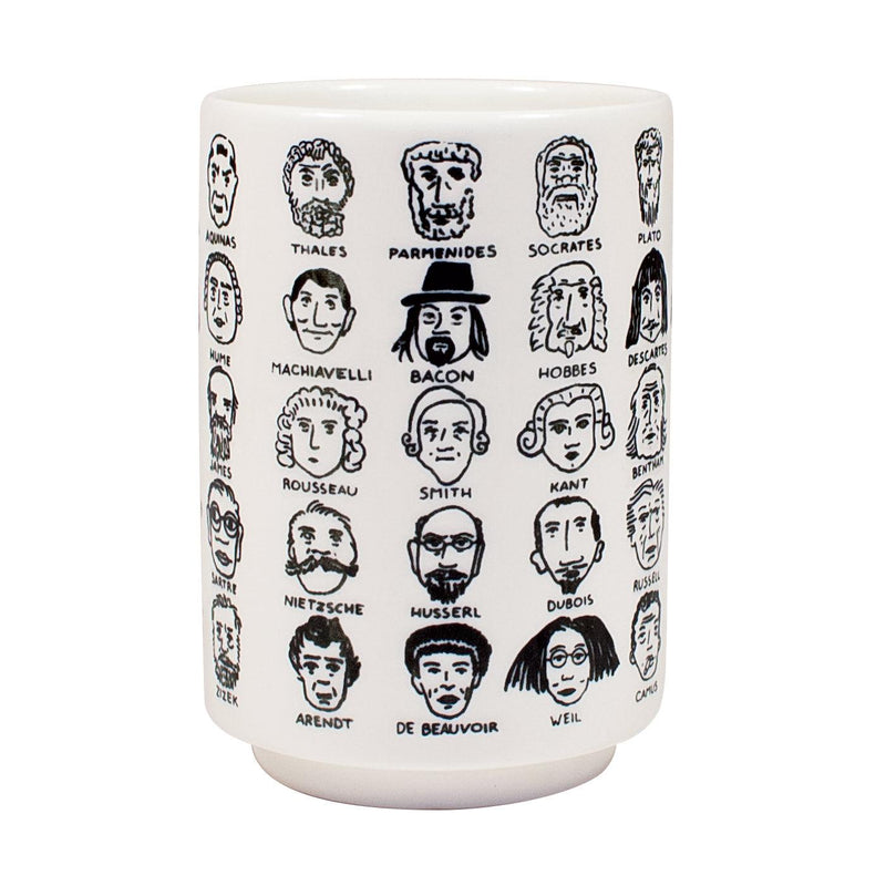 It's Hard to Get A Handle on Philosophy - Porcelain Tea Cup Featuring 60 Western Philosophers