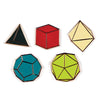 Product photo of Platonic Solids Enamel Pin Set, a novelty gift manufactured by The Unemployed Philosophers Guild.
