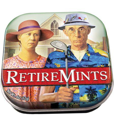 Product photo of Retiremints, a novelty gift manufactured by The Unemployed Philosophers Guild.