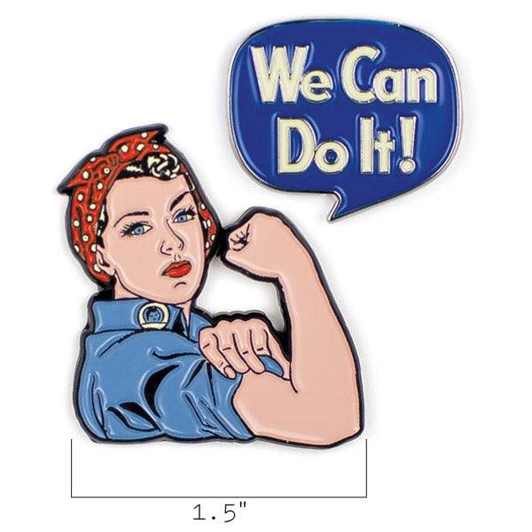 Product photo of Rosie the Riveter Enamel Pin Set, a novelty gift manufactured by The Unemployed Philosophers Guild.