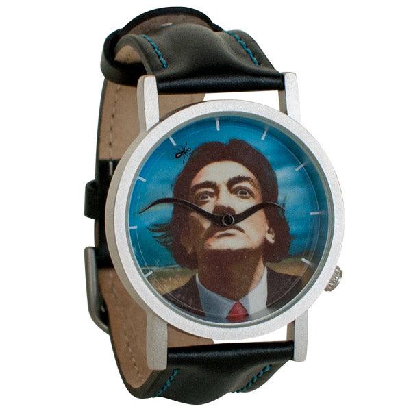 Product photo of Salvador Dalí Mustache Wrist Watch, a novelty gift manufactured by The Unemployed Philosophers Guild.