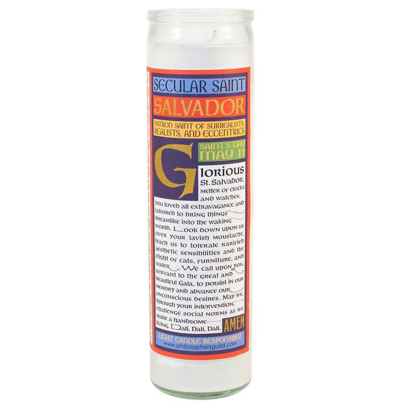 Product photo of Salvador Dalí Secular Saint Candle, a novelty gift manufactured by The Unemployed Philosophers Guild.