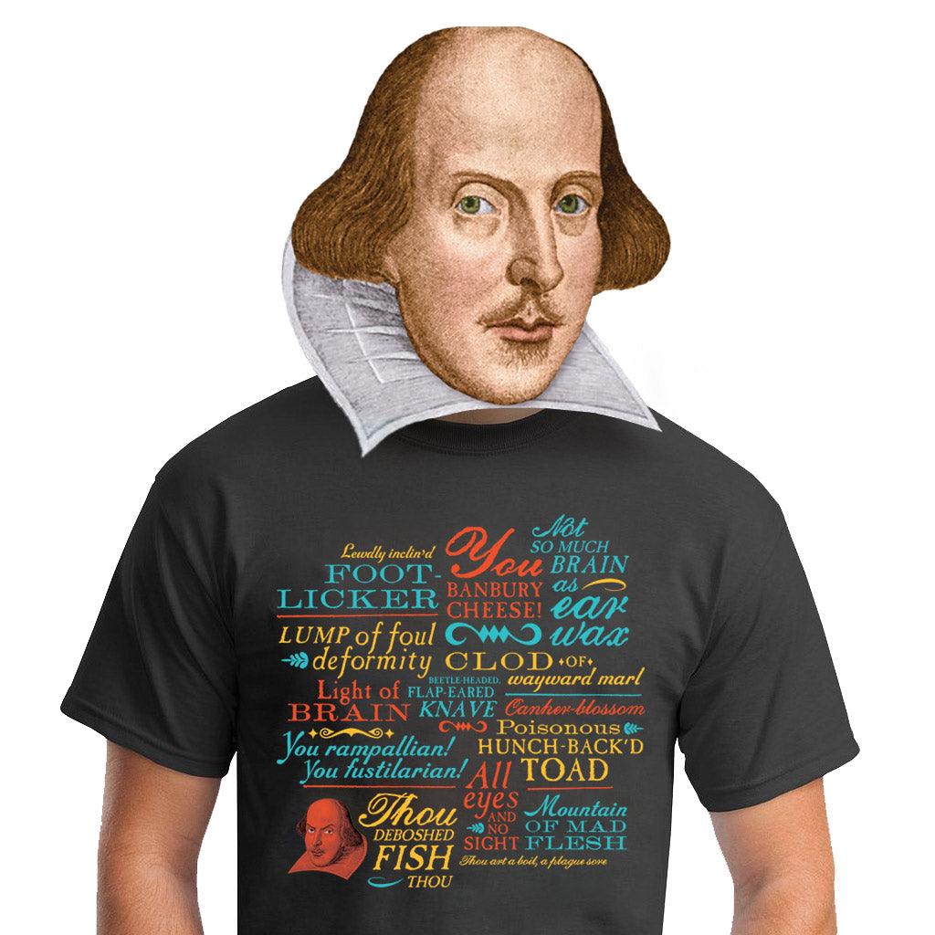 Product photo of Shakespeare Insults T-Shirt, a novelty gift manufactured by The Unemployed Philosophers Guild.