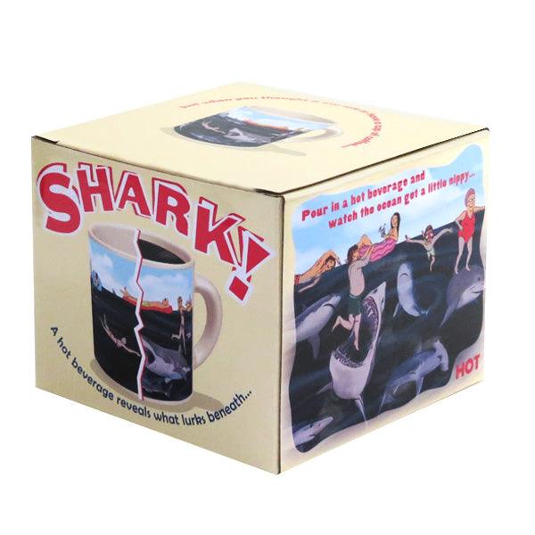 Product photo of Shark! Heat-Changing Mug, a novelty gift manufactured by The Unemployed Philosophers Guild.