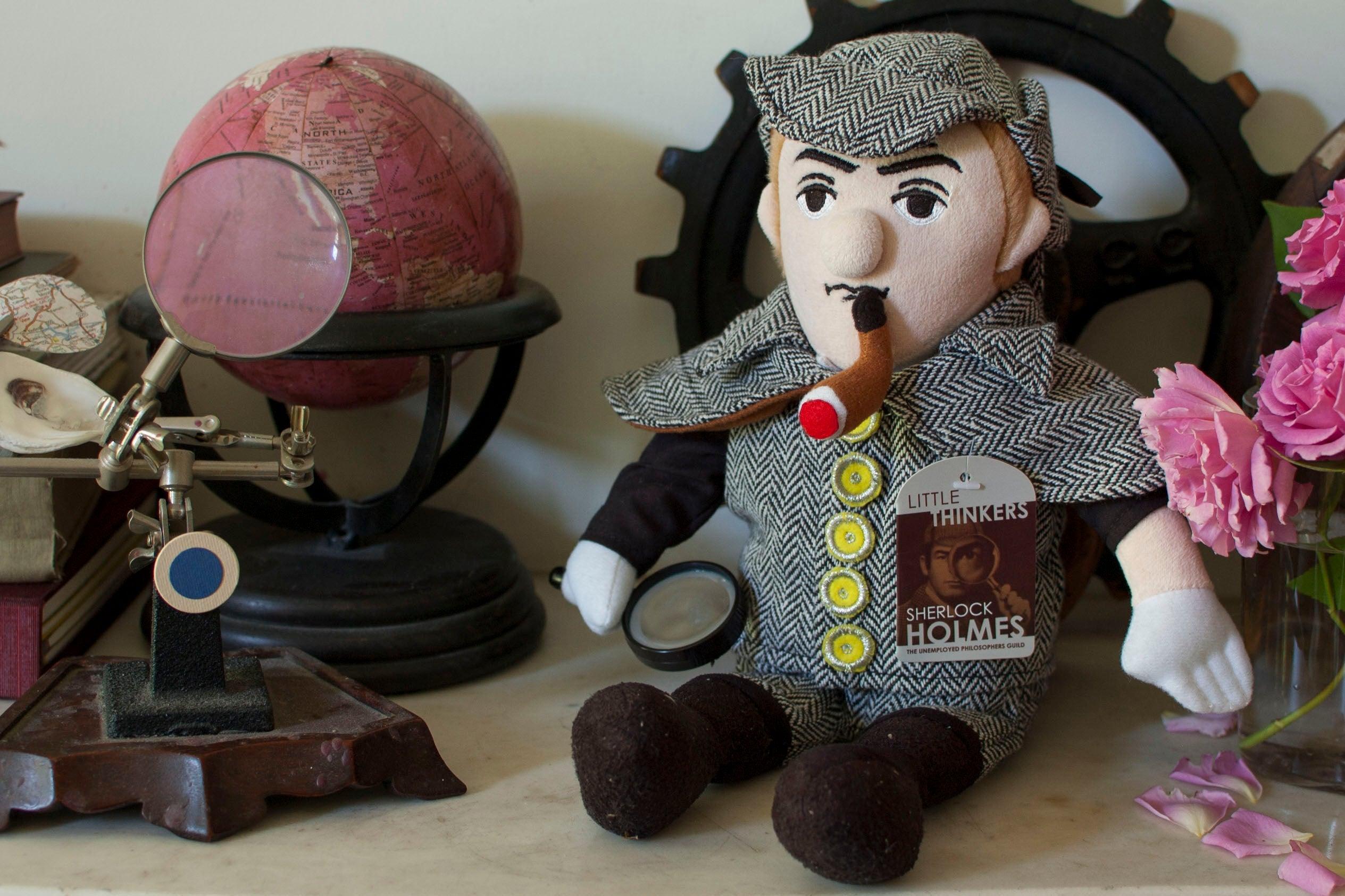 Product photo of Sherlock Holmes Plush Doll, a novelty gift manufactured by The Unemployed Philosophers Guild.