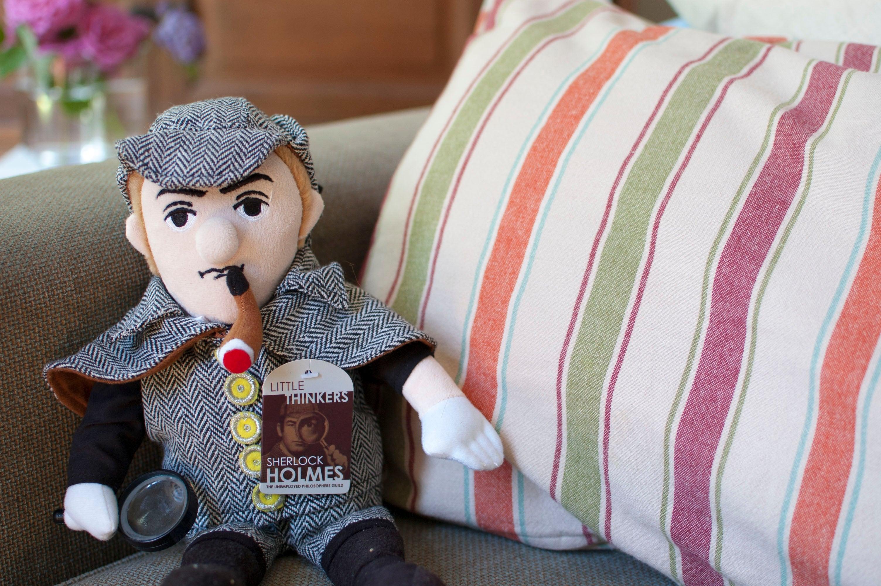 Product photo of Sherlock Holmes Plush Doll, a novelty gift manufactured by The Unemployed Philosophers Guild.